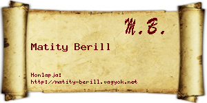 Matity Berill névjegykártya